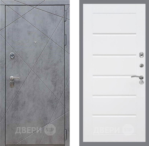 Входная металлическая Дверь Рекс (REX) 13 Бетон Темный Сити Белый ясень в Котельниках