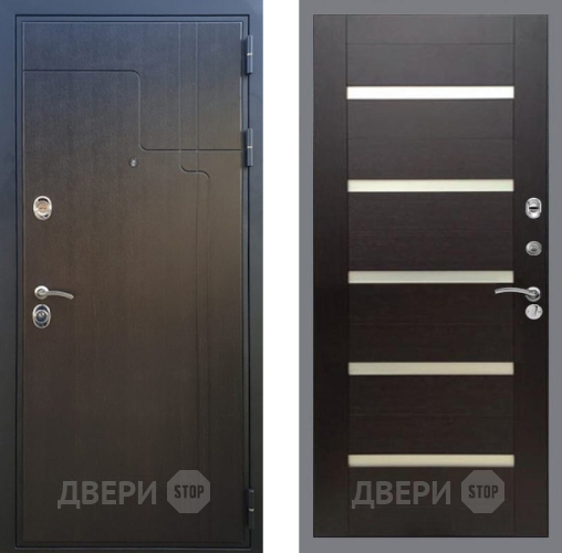 Входная металлическая Дверь Рекс (REX) Премиум-246 СБ-14 стекло белое венге поперечный в Котельниках