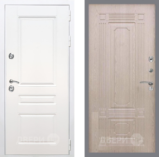 Входная металлическая Дверь Рекс (REX) Премиум-н Силк Сноу FL-2 Беленый дуб в Котельниках