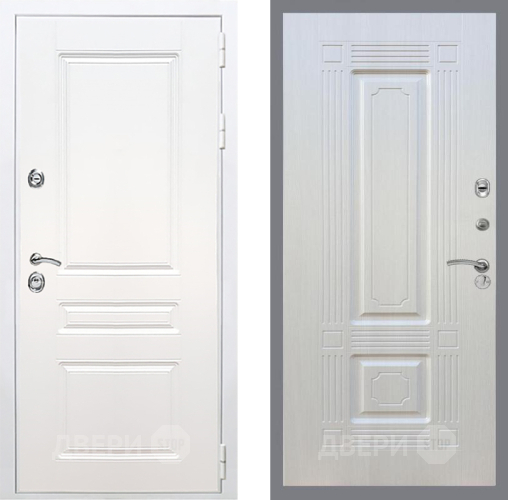 Входная металлическая Дверь Рекс (REX) Премиум-н Силк Сноу FL-2 Лиственница беж в Котельниках