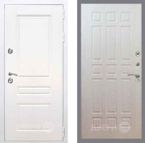 Входная металлическая Дверь Рекс (REX) Премиум-н Силк Сноу FL-33 Беленый дуб в Котельниках