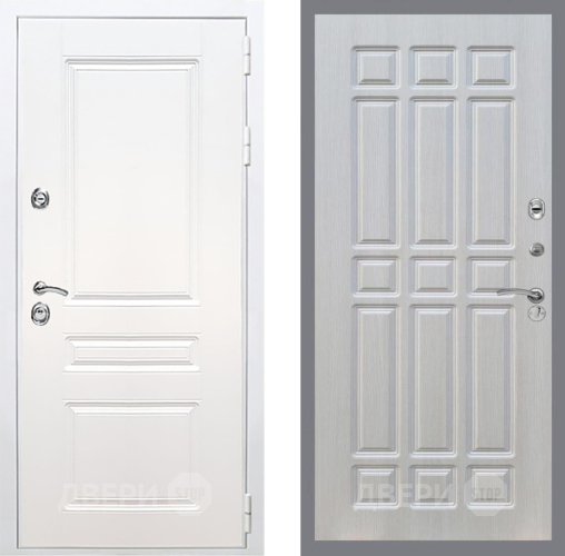 Входная металлическая Дверь Рекс (REX) Премиум-н Силк Сноу FL-33 Лиственница беж в Котельниках