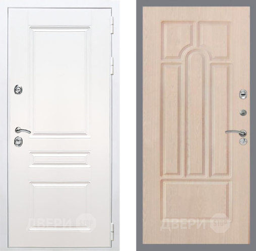 Входная металлическая Дверь Рекс (REX) Премиум-н Силк Сноу FL-58 Беленый дуб в Котельниках
