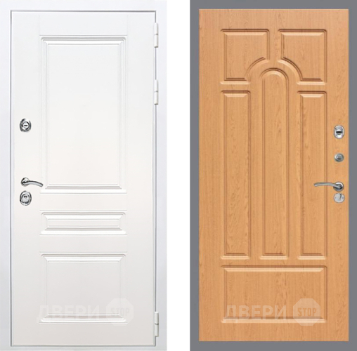 Входная металлическая Дверь Рекс (REX) Премиум-н Силк Сноу FL-58 Дуб в Котельниках