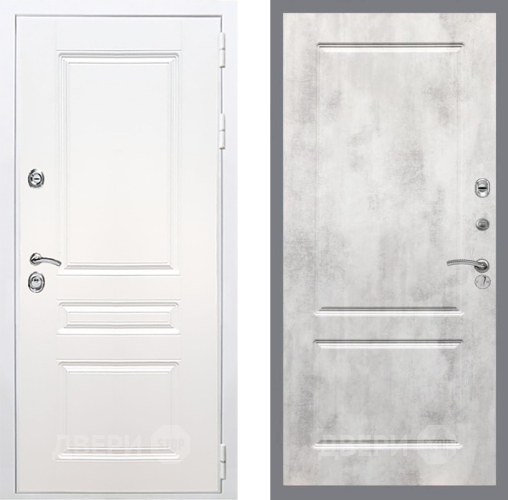 Входная металлическая Дверь Рекс (REX) Премиум-н Силк Сноу FL-117 Бетон светлый в Котельниках