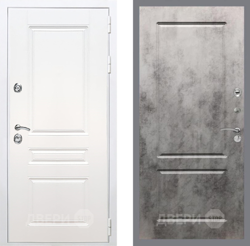 Входная металлическая Дверь Рекс (REX) Премиум-н Силк Сноу FL-117 Бетон темный в Котельниках