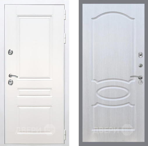 Входная металлическая Дверь Рекс (REX) Премиум-н Силк Сноу FL-128 Лиственница беж в Котельниках