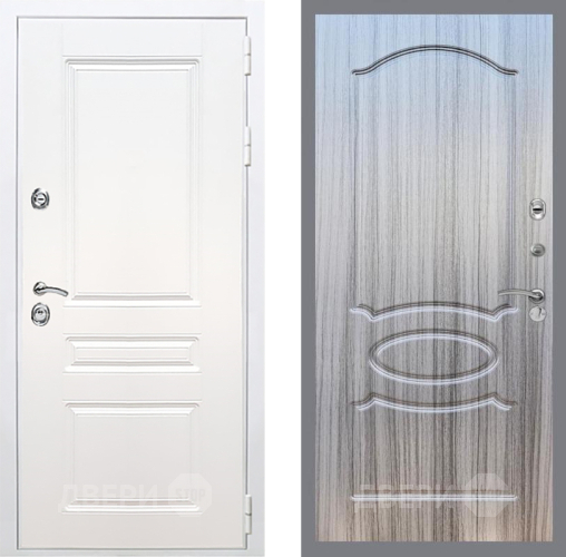 Входная металлическая Дверь Рекс (REX) Премиум-н Силк Сноу FL-128 Сандал грей в Котельниках