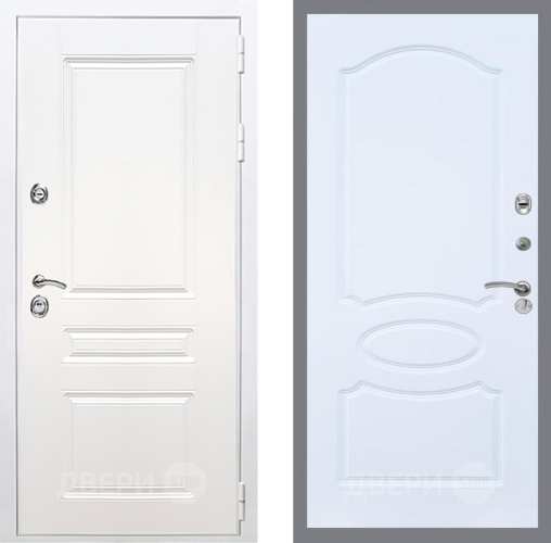 Входная металлическая Дверь Рекс (REX) Премиум-н Силк Сноу FL-128 Силк Сноу в Котельниках