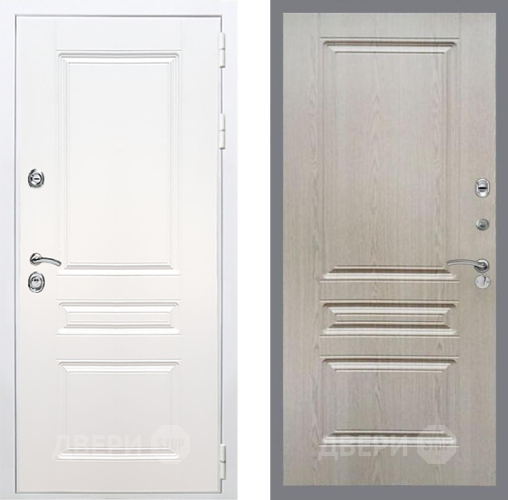 Входная металлическая Дверь Рекс (REX) Премиум-н Силк Сноу FL-243 Беленый дуб в Котельниках