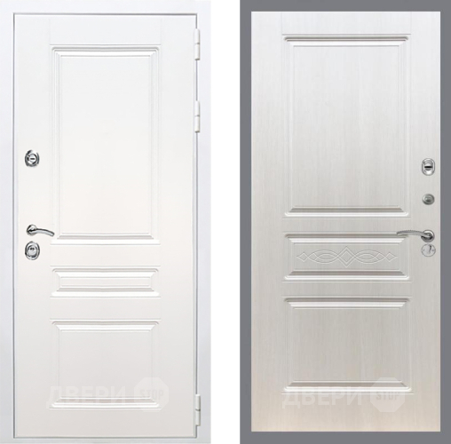 Входная металлическая Дверь Рекс (REX) Премиум-н Силк Сноу FL-243 Лиственница беж в Котельниках