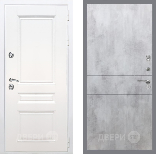 Входная металлическая Дверь Рекс (REX) Премиум-н Силк Сноу FL-290 Бетон светлый в Котельниках