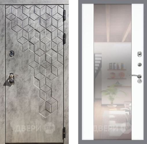 Входная металлическая Дверь Рекс (REX) 23 СБ-16 Зеркало Силк Сноу в Котельниках