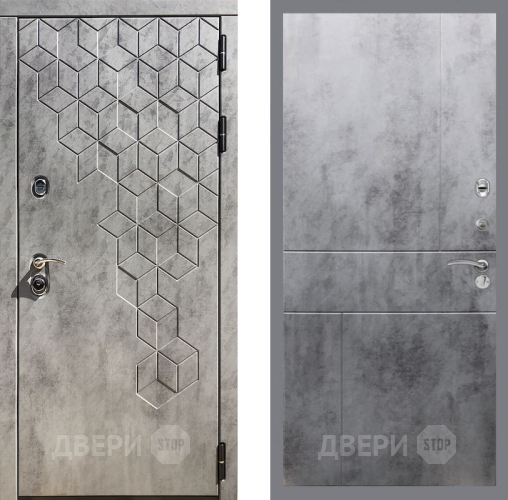 Входная металлическая Дверь Рекс (REX) 23 FL-290 Бетон темный в Котельниках