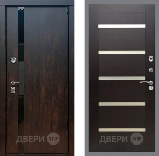 Входная металлическая Дверь Рекс (REX) 26 СБ-14 стекло белое венге поперечный в Котельниках