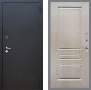 Дверь Рекс (REX) 1A Черный Муар FL-243 Беленый дуб